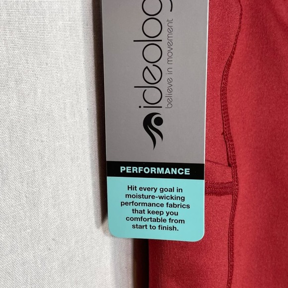 Ideology Womens High Rise Side Pockets 10" Biker shorts red Xs - Picture 5 of 8